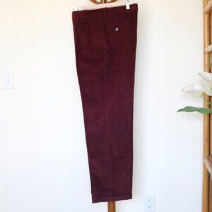 Jos A Bank NEW Pleated Corduroy Classic Burgundy Men's 100% Cotton Pants 36X32